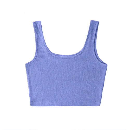 Square Deep Neck Top / Blue