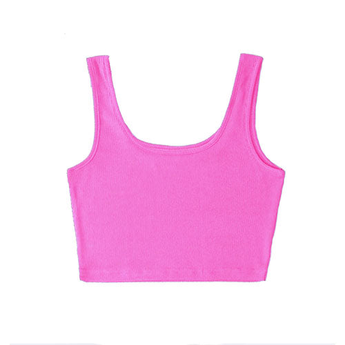 Square Deep Neck Top / Pink