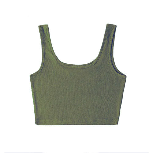 Square Deep Neck Top / Green